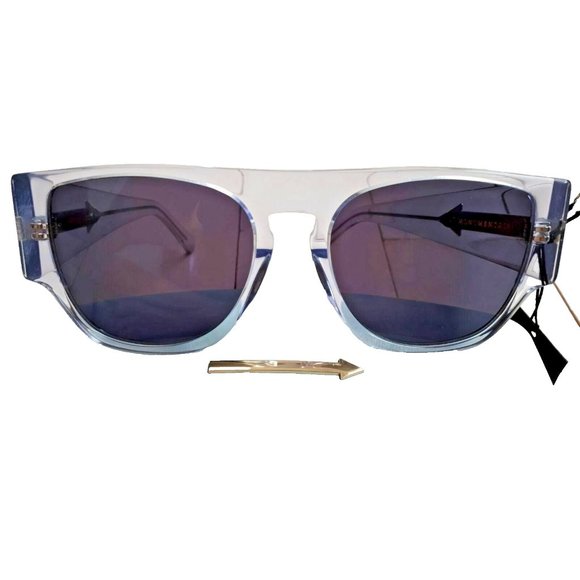 KAREN WALKER X MONUMENTAL BUZZ 53MM SUNGLASSES Clear